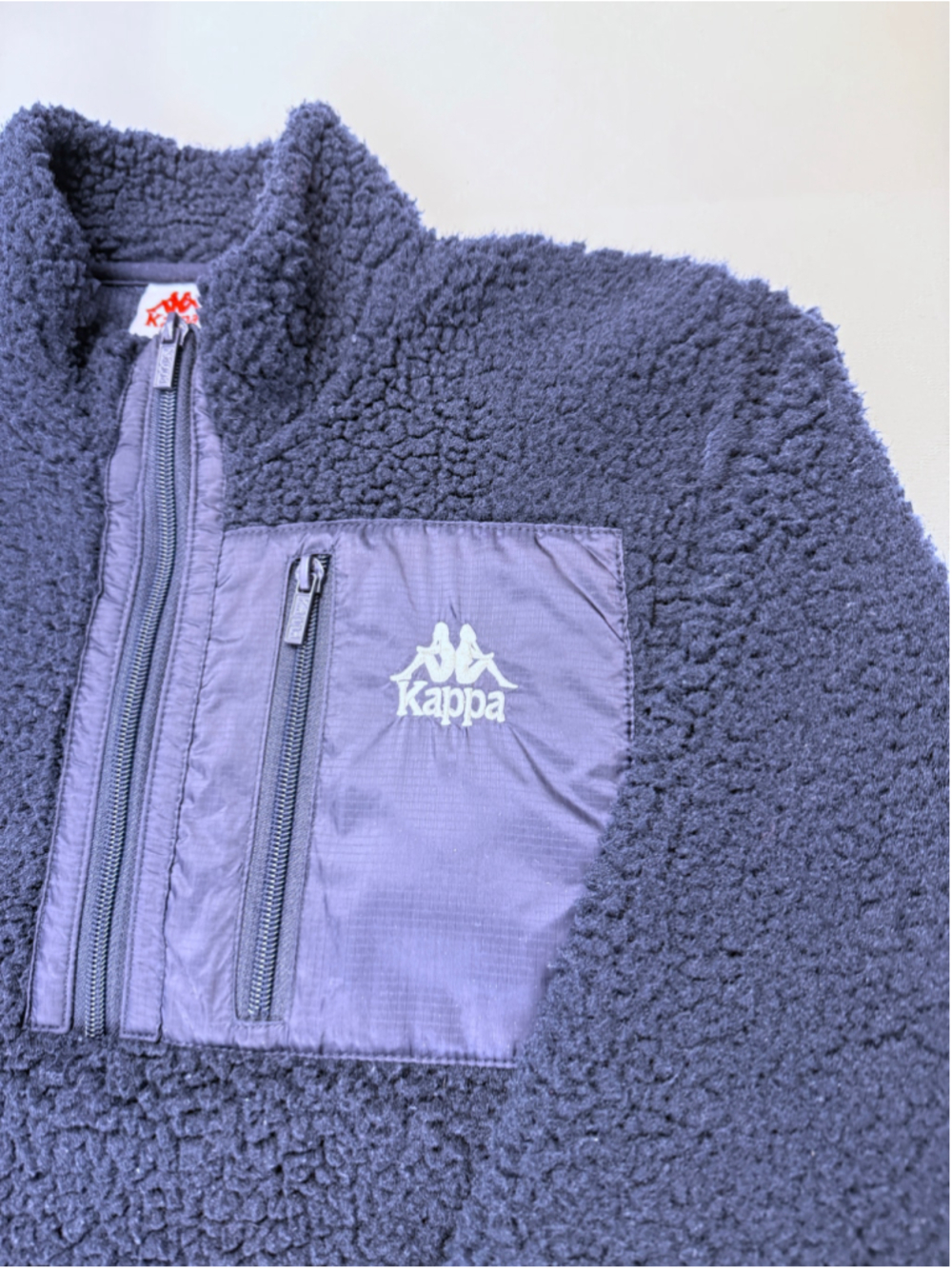 Kappa Iris Navy Fleece Quarter-Zip Sweatshirt Jacket Men Size S - Picture 4 of 12